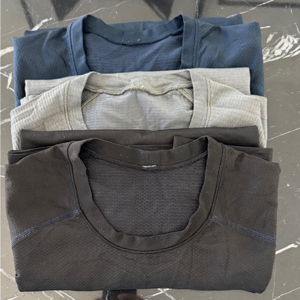 lululemon t-shirt short sleeve- Black, Gray, Blue ($11 EACH or 3 for $30)